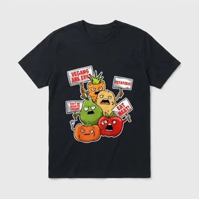Veggie Protest Funny Sayings T-Shirt – Classic T-Shirt in Black