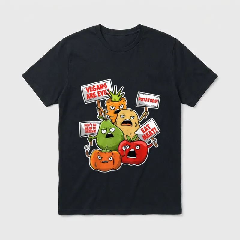 Veggie Protest Funny Sayings T-Shirt – Classic T-Shirt in Black