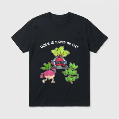 Thyme To Turnip Vegan Pun Shirts T-Shirt – Classic T-Shirt in Black