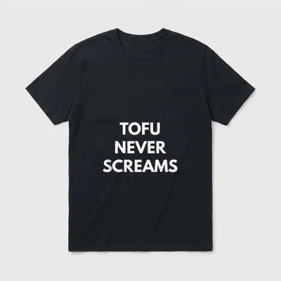 Tofu Never Screams Vegan Vegan Pun Shirts T-Shirt – Classic T-Shirt in Black