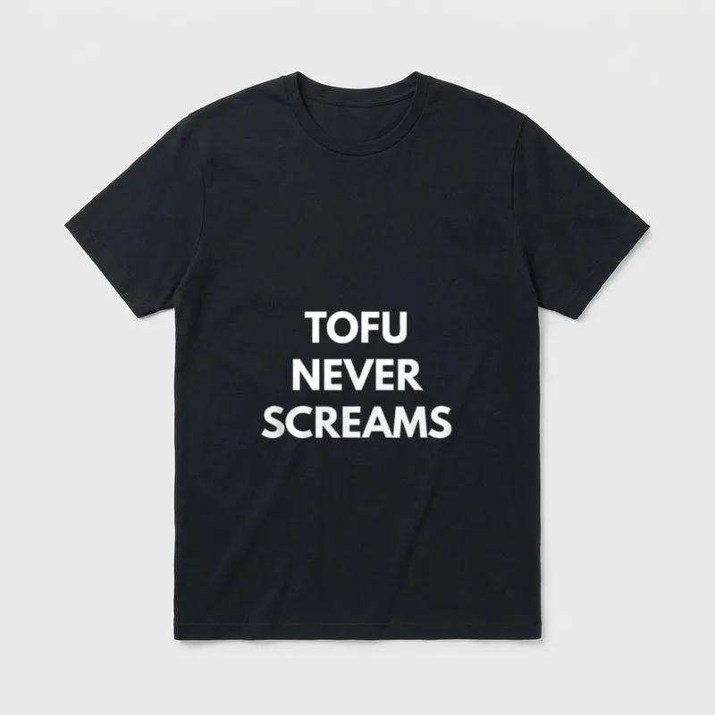 Tofu Never Screams Vegan Vegan Pun Shirts T-Shirt – Classic T-Shirt in Black