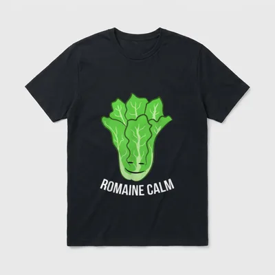 Funny Romaine Calm Lettuce Vegan T-Shirt – Classic T-Shirt in Black