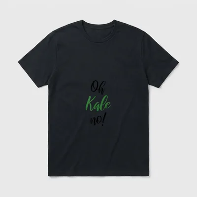 OH KALE NO for Vegans T-Shirt – Oh Kale no! text art in black and green cursive font – Classic T-Shirt in Black