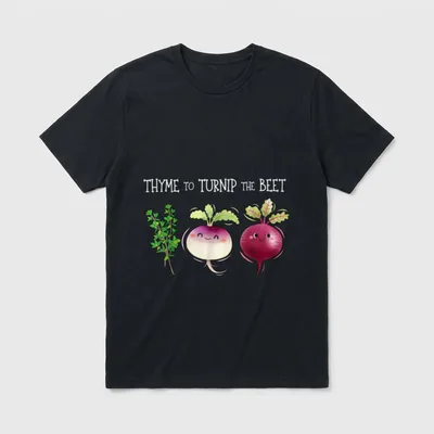 Funny Thyme To Turnip T-Shirt – Classic T-Shirt in Black