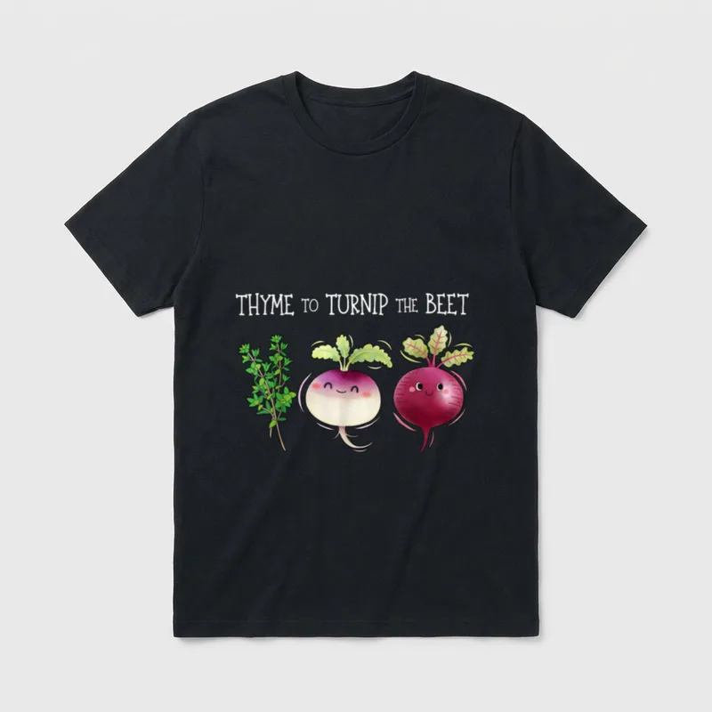 Funny Thyme To Turnip T-Shirt – Classic T-Shirt in Black