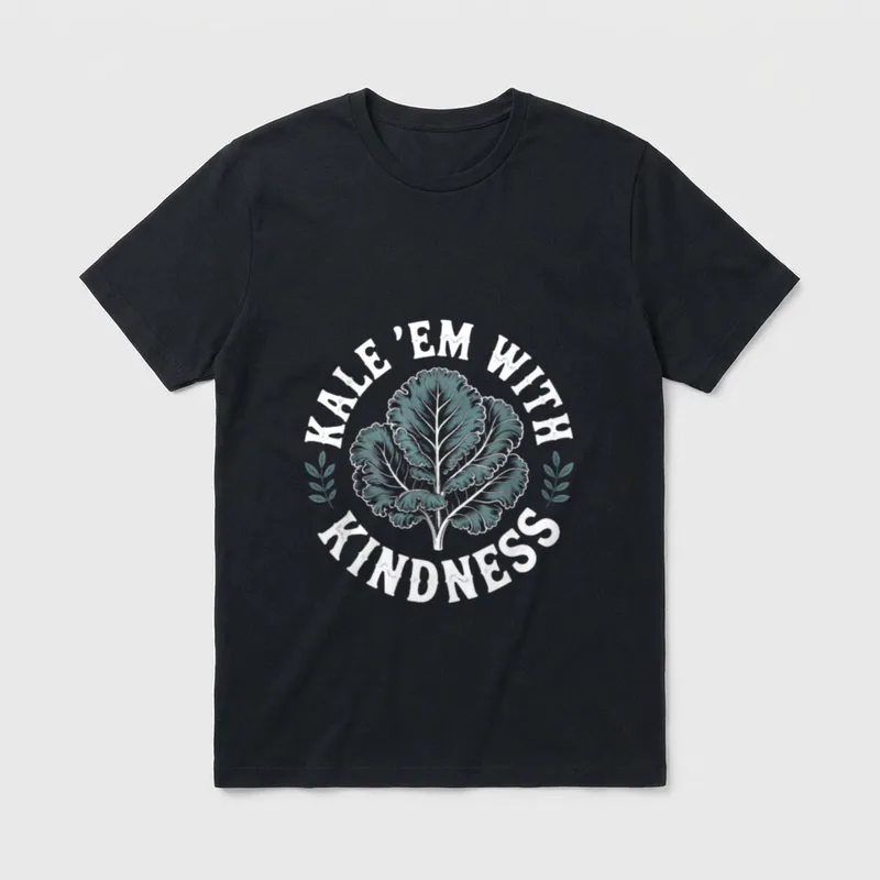 Kale Em With Kindness Funny T-Shirt – Classic T-Shirt in Black
