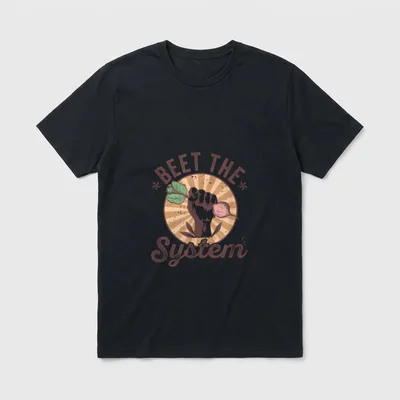 Beet the System Vegan Vegetarian T-Shirt – Classic T-Shirt in Black