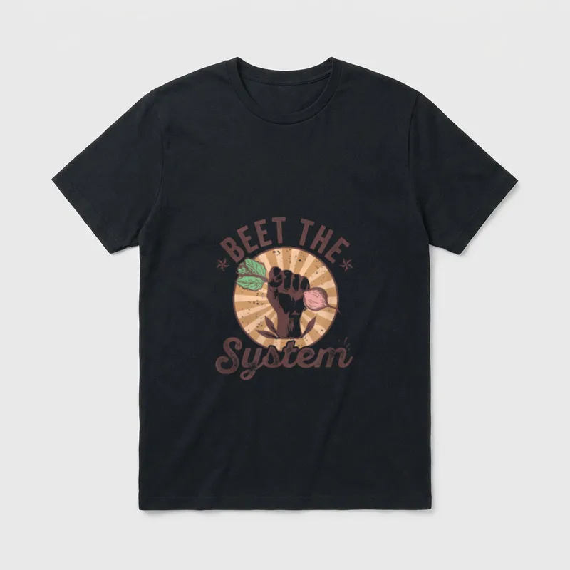 Beet the System Vegan Vegetarian T-Shirt – Classic T-Shirt in Black