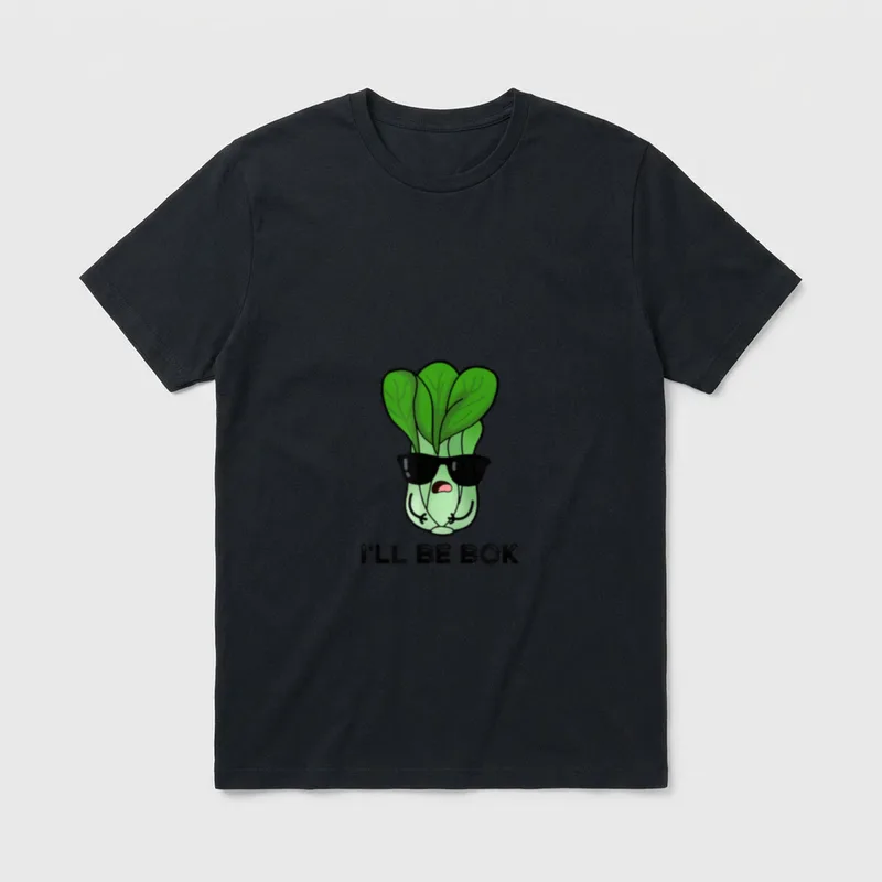 Pak Choy I'll T-Shirt – Cool bok choy character in sunglasses with text I'll Be Bok – Classic T-Shirt in Black
