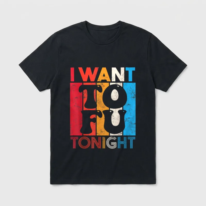 I Want Tofu Tonight Retro Vegan T-Shirt – Classic T-Shirt in Black