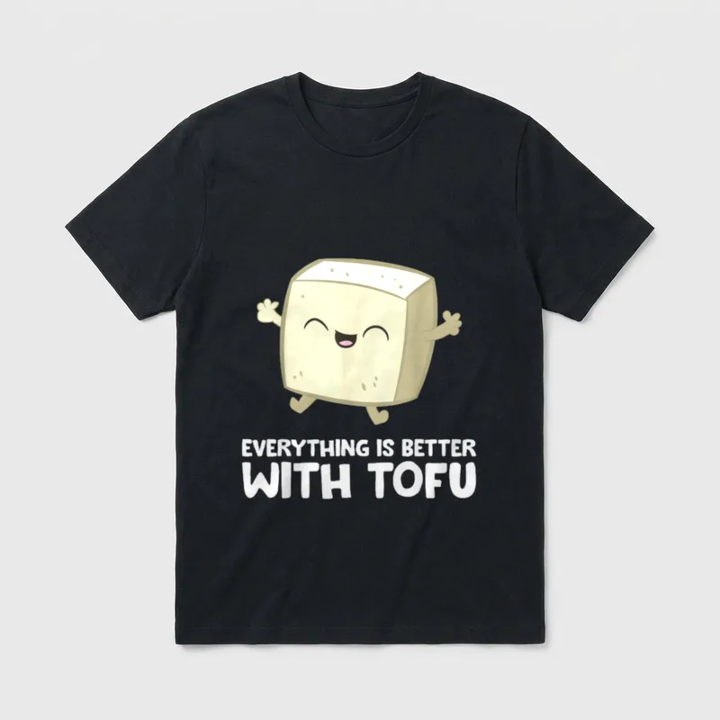 Tofu Vegan Vegetarian Food T-Shirt – Classic T-Shirt in Black