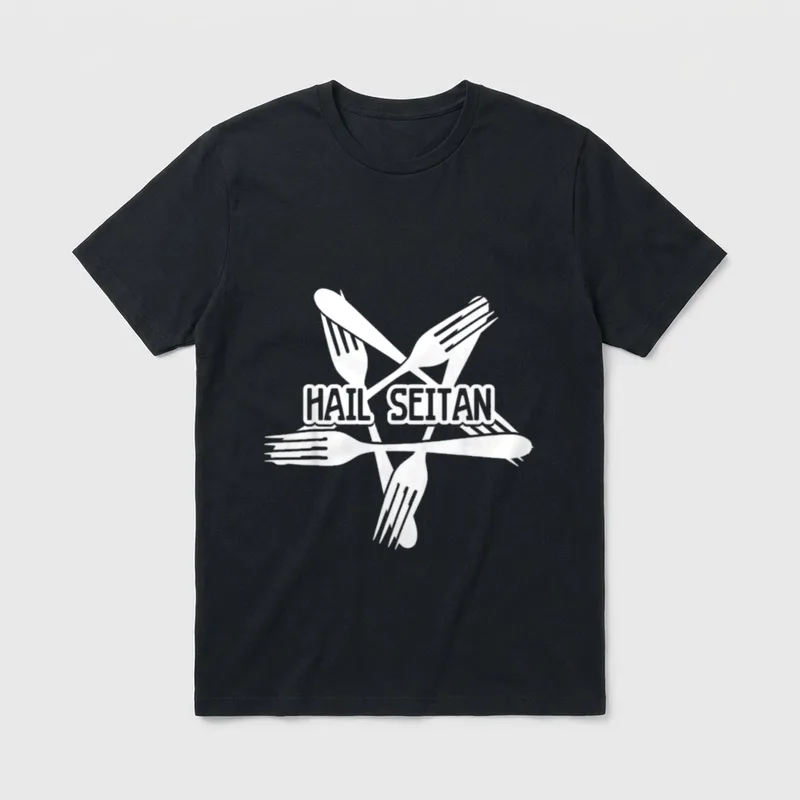 Hail Seitan Funny Dark T-Shirt – Classic T-Shirt in Black