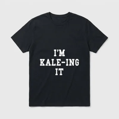 I'm KALE-ing It Plant T-Shirt – White bold text reading I'M KALE-ING IT on a grey background – Classic T-Shirt in Black