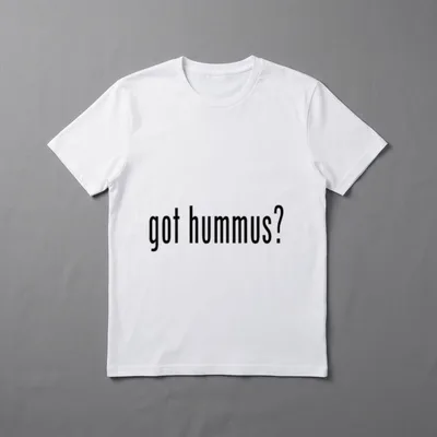 Funny Vegan Vegetarian Love T-Shirt – Text design reading got hummus in black font – Classic T-Shirt in Black