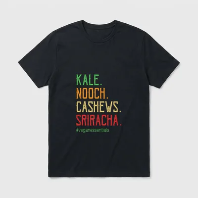 Vegan Essentials Kale Nooch T-Shirt – Classic T-Shirt in Black
