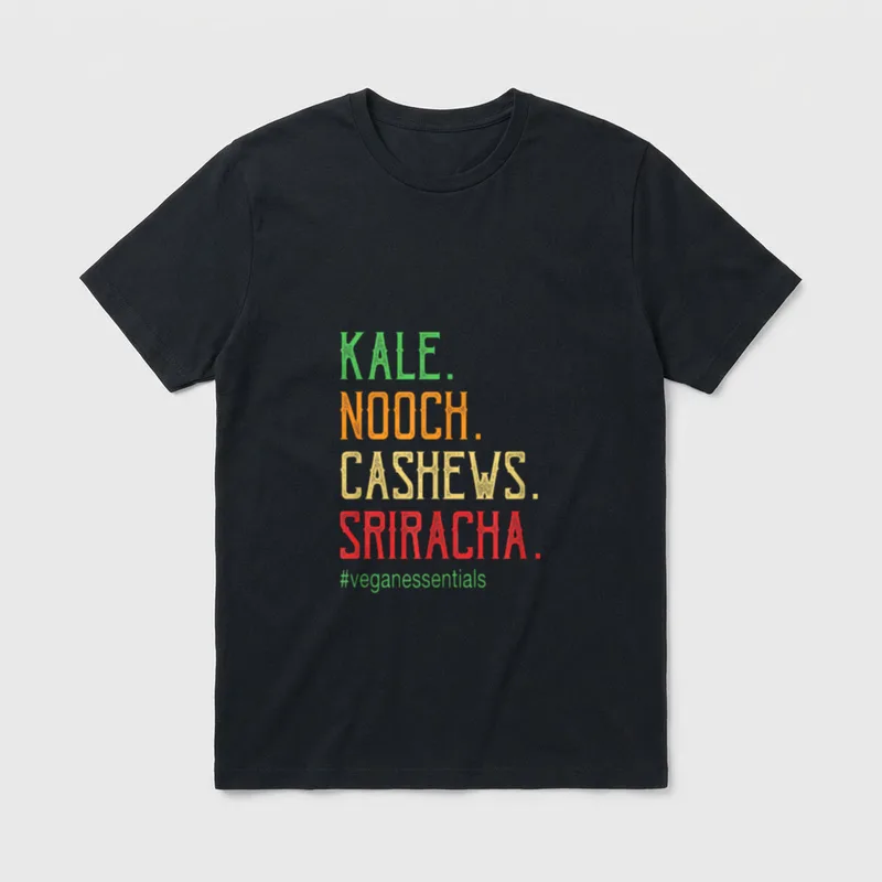 Vegan Essentials Kale Nooch T-Shirt – Classic T-Shirt in Black
