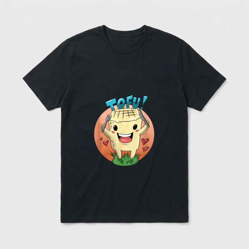 Cute Vegan Tofu For People T-Shirt – Classic T-Shirt in Black