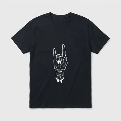 Punk Rock Metal Vegan plant T-Shirt – Classic T-Shirt in Black