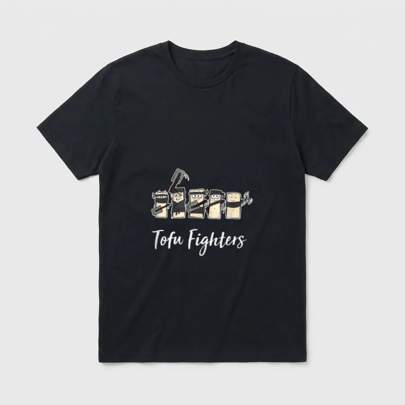 Funny Foodie Tofu Fighters T-Shirt – Classic T-Shirt in Black