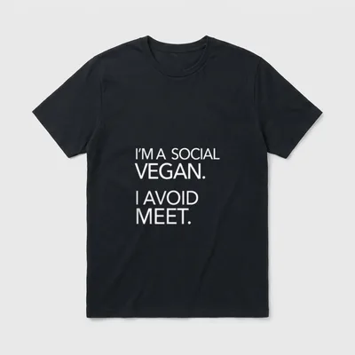 Vegan Introvert In A Social T-Shirt – Classic T-Shirt in Black