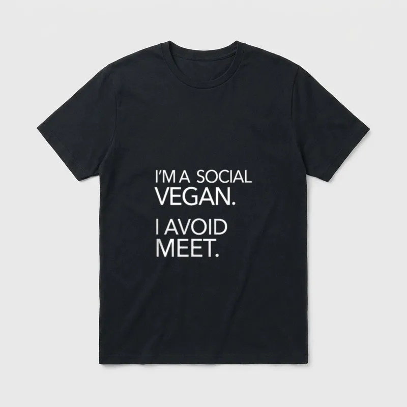 Vegan Introvert In A Social T-Shirt – Classic T-Shirt in Black