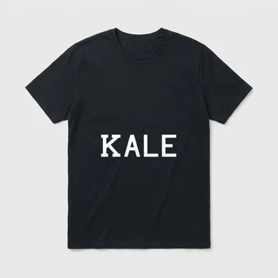 Funny Vegan Kale Perfect T-Shirt – White KALE text printed on a grey background – Classic T-Shirt in Black