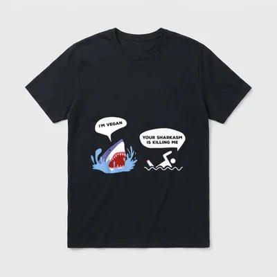 I'm Vegan Your Sharkasm T-Shirt – Classic T-Shirt in Black