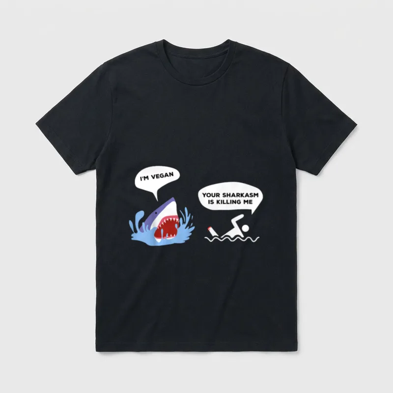 I'm Vegan Your Sharkasm T-Shirt – Classic T-Shirt in Black