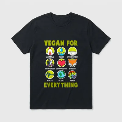 Vegan For Everything Proud Vegan Shirts T-Shirt – Classic T-Shirt in Black