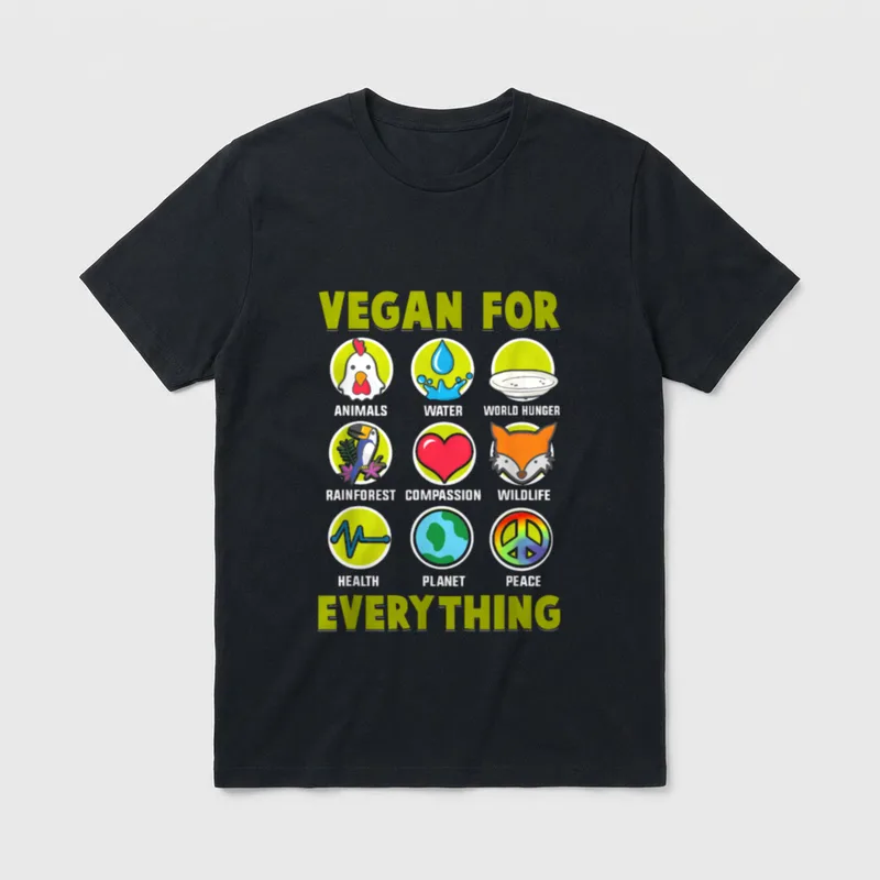 Vegan For Everything Proud Vegan Shirts T-Shirt – Classic T-Shirt in Black