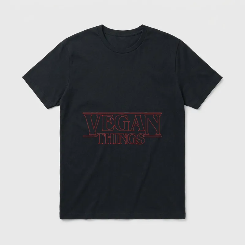 Sunny Citizen Vegan T-Shirt – "Vegan Things" in bold outline lettering – Classic T-Shirt in Black