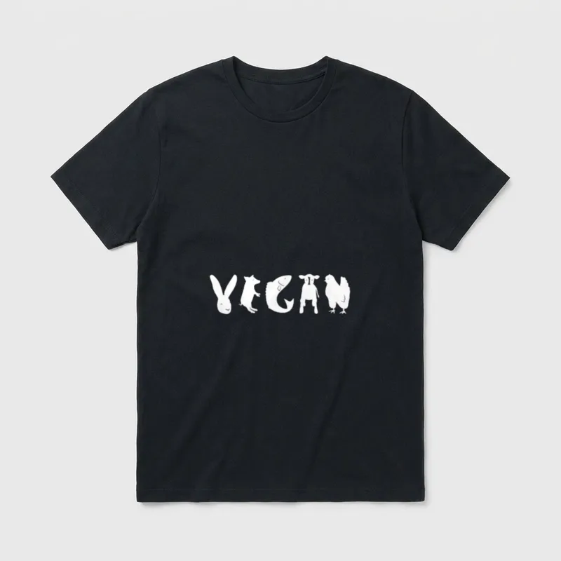 VEGAN Spelled with Animals T-Shirt – Classic T-Shirt in Black