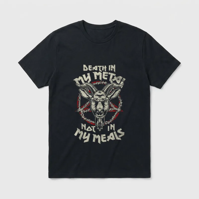 Vegan Metal Death In My Metal T-Shirt – Classic T-Shirt in Black