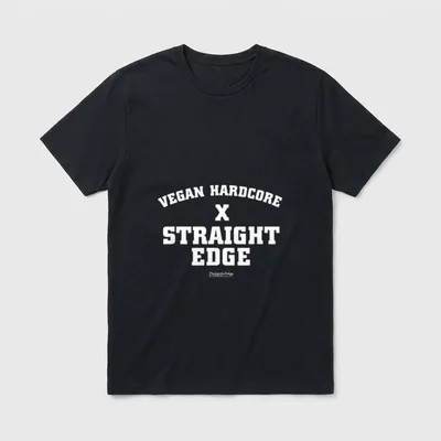 Vegan Straight-Edge Hardcore White T-Shirt – Classic T-Shirt in Black