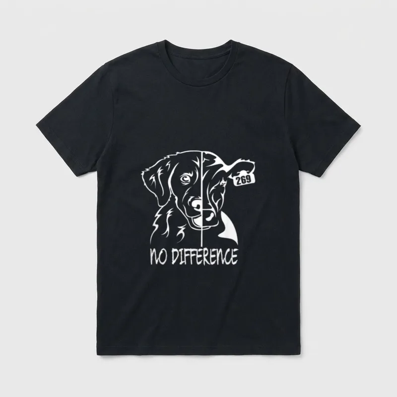 No Difference Vegan Animal T-Shirt – Classic T-Shirt in Black