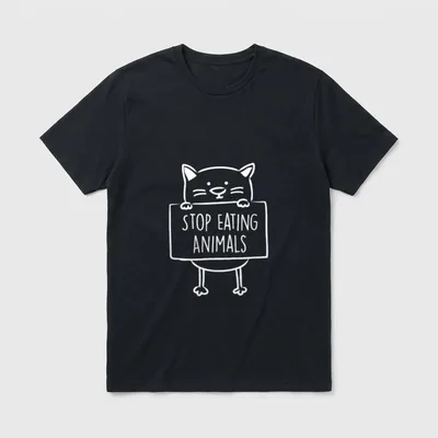 Vegan stop eating animals T-Shirt – Classic T-Shirt in Black
