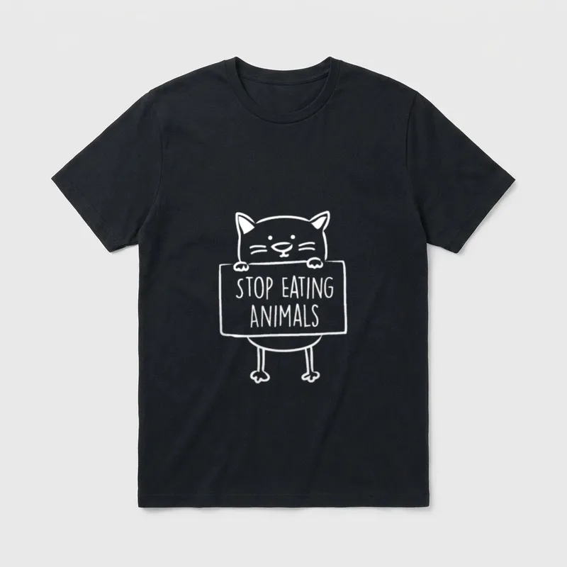 Vegan stop eating animals T-Shirt – Classic T-Shirt in Black