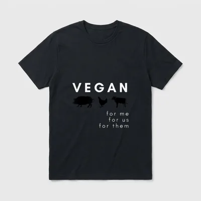 Vegan Animals For Them T-Shirt – Classic T-Shirt in Black