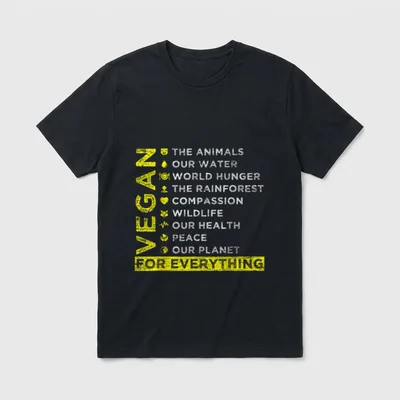 Vegan For Everything Vegan Shirts T-Shirt – Classic T-Shirt in Black