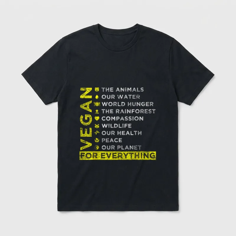 Vegan For Everything Vegan Shirts T-Shirt – Classic T-Shirt in Black