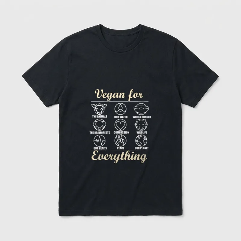 Vegan for Everything Novelty T-Shirt – Classic T-Shirt in Black