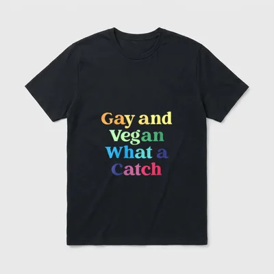 Gay And Vegan What T-Shirt – Classic T-Shirt in Black