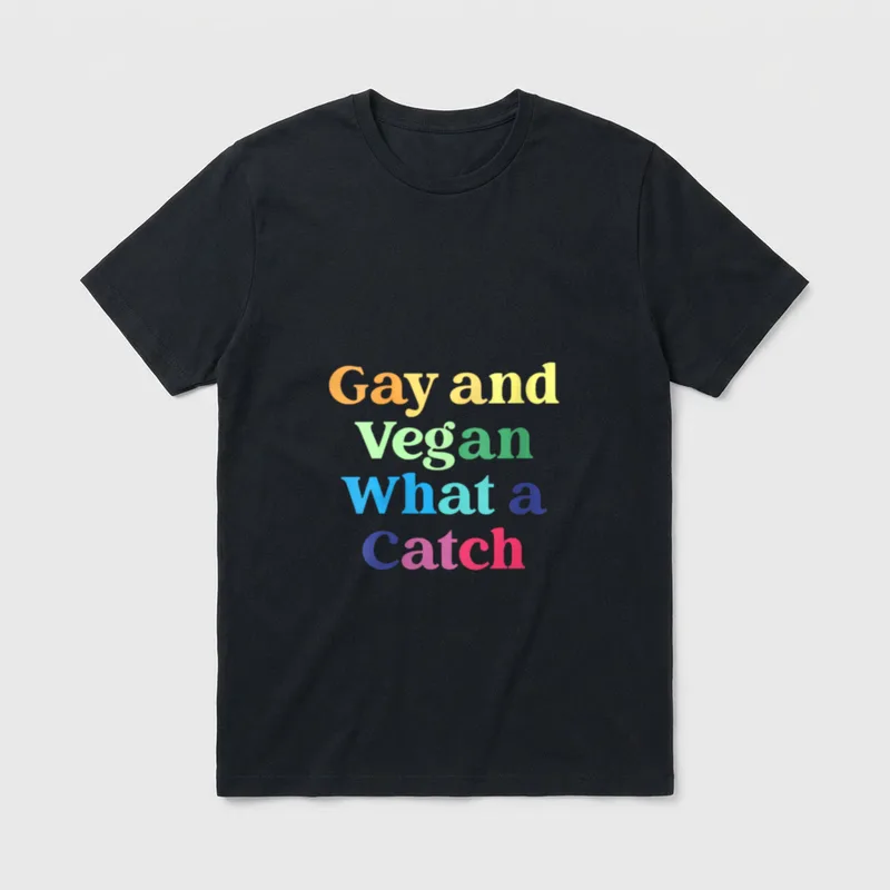 Gay And Vegan What T-Shirt – Classic T-Shirt in Black