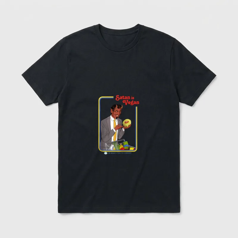 Satan Is Vegan Raglan T-Shirt – Classic T-Shirt in Black