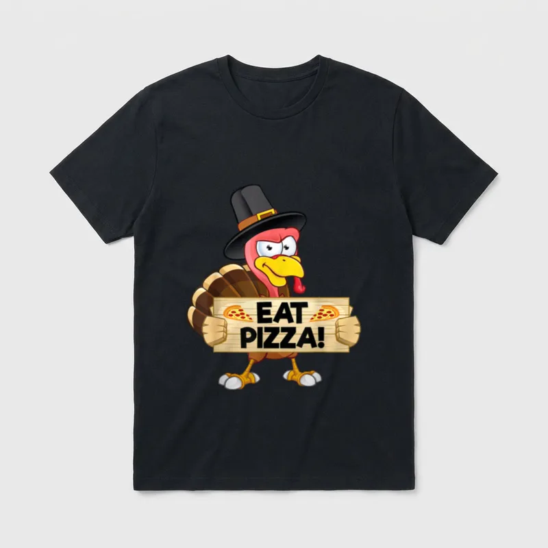 Turkey Eat Pizza Kids T-Shirt – Classic T-Shirt in Black