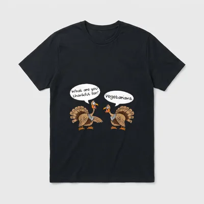 Funny Thanksgiving Vegetarian Turkey T-Shirt – Classic T-Shirt in Black
