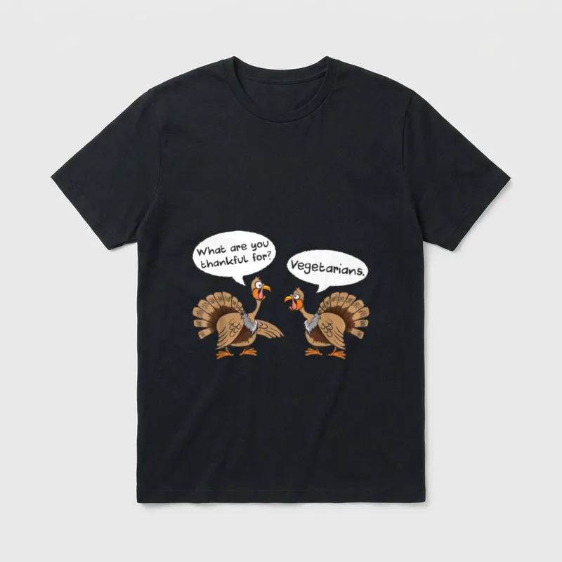 Funny Thanksgiving Vegetarian Turkey T-Shirt – Classic T-Shirt in Black
