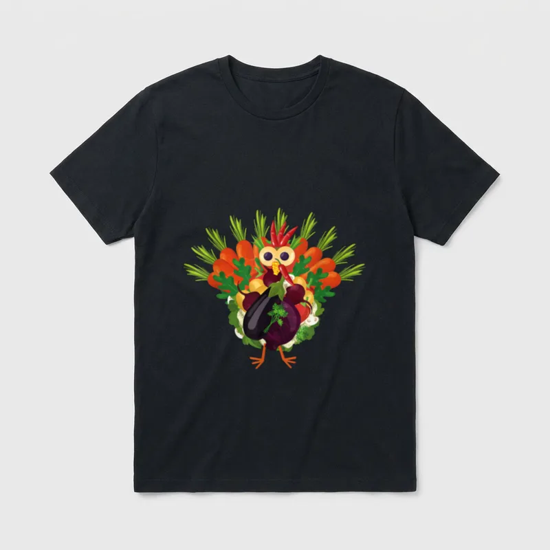 Vegan Thanksgiving Funny Vegetable T-Shirt – Classic T-Shirt in Black