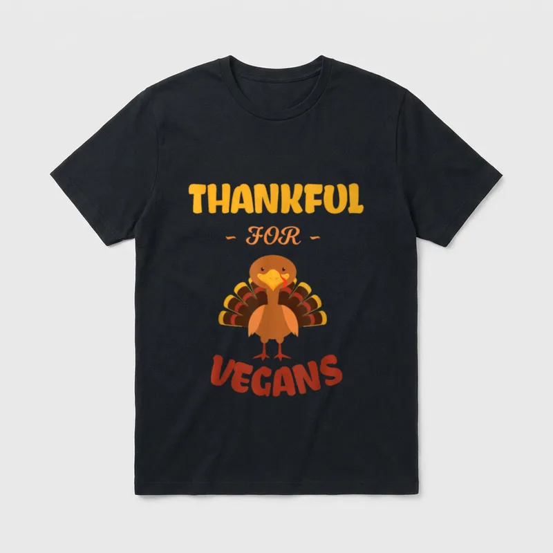 Thankful For Vegans Meat T-Shirt – Classic T-Shirt in Black