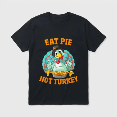 Vegetarian Thanksgiving Eat Pie T-Shirt – Classic T-Shirt in Black